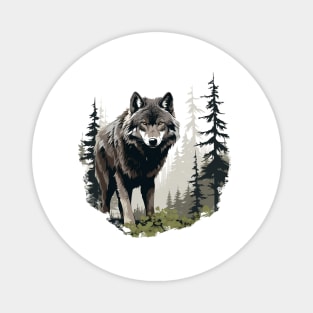 Grey Wolf Magnet